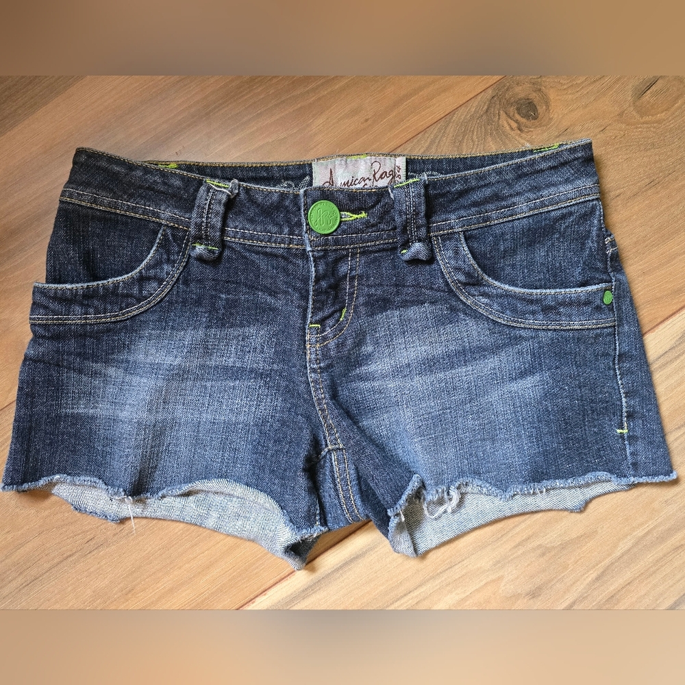 American Rag Cie Low Rise Dark Wash Denim Cutoff Shorts